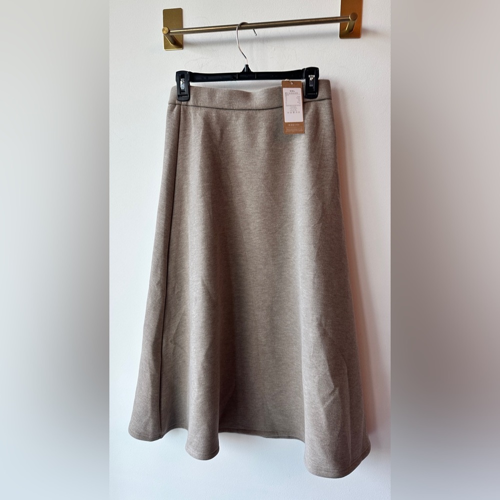 OGL Taupe A-Line Knit Midi Skirt Size S Waist 14” | 511. NWT